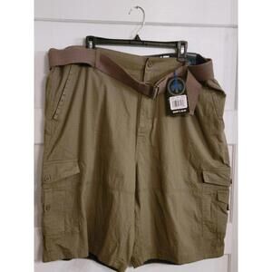 Monument Clothing Brown Cargo Shorts Men's Size 46 Pockets Belted